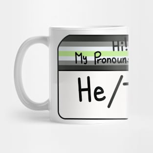 Hi my pronouns are - he they - agender pride Mug